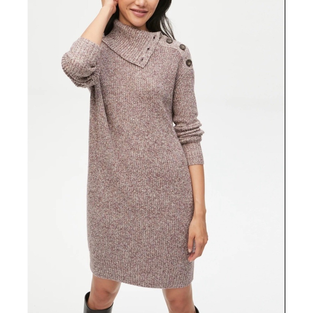 $198 MICHAEL STARS DEBBIE SWEATER DRESS  XS - PLUM Buttons Soft Comfort
